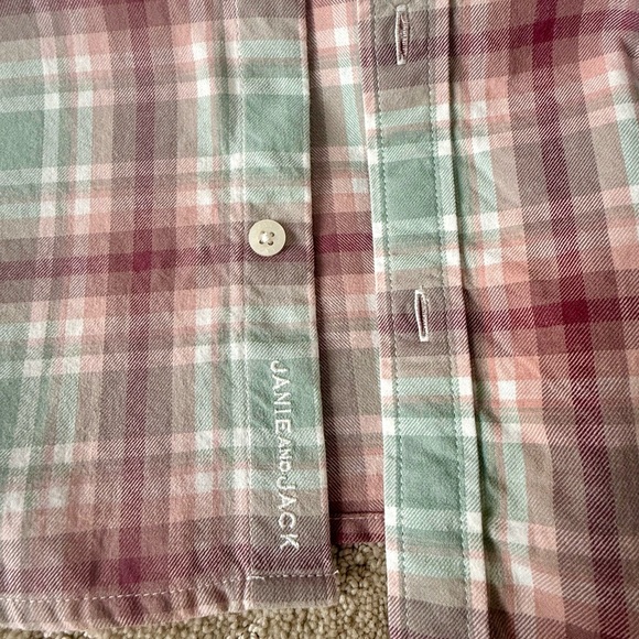Janie and Jack Pink Plaid Button-Up - Picture 3 of 8